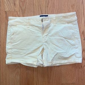 Yellow American Eagle Mid Rise Shorts